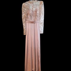 Faeriesty Elegant Satin Sequin Evening Jumpsuit‎ Beige